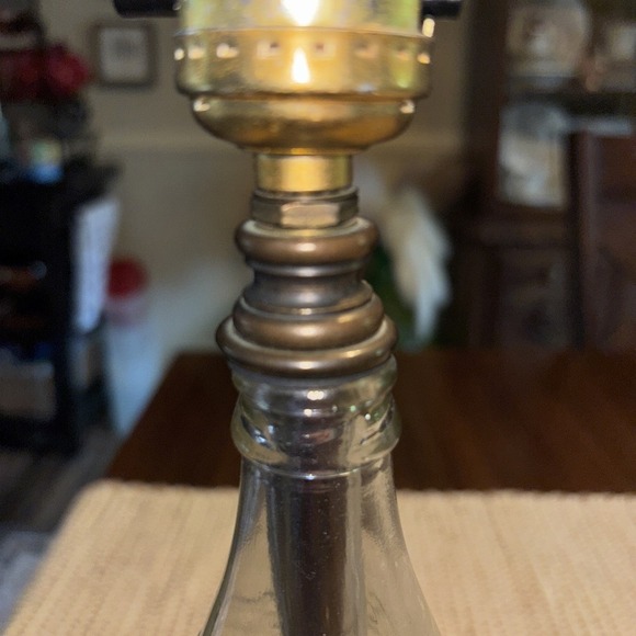 Vtg Coca-Cola 75th Anniversary Morgantown Commemorative  Bottle Lamp Wood Base - Picture 8 of 11